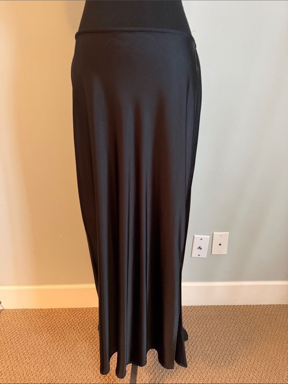 Old Navy Black Maxi Satin-Look Skirt
